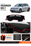 Volkswagen Golf 7 (2012-2020) Compatible Glove Box Cover, Glove Box Case - Black-Red - Vw012