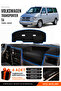 Volkswagen Transporter T4 (1990-2003) Compatible Dashboard Cover, Dashboard Case - Black-Blue - Vw026