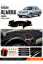 Nissan Almera Covered (2000-2006) Compatible Glove Box Cover, Glove Box Case - Black-Brown - Ni001