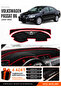 Volkswagen Passat B6 (2005-2010) Compatible Glove Box Cover, Glove Box Case - Black-Red - Vw016