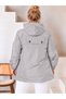 Women's Plus Size Hooded Parachute Fabric Seasonal Waterproof Lined Oversize Trench Coat Jacket 25061 - 8