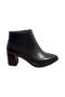 850 Black Square Heeled Pointed Toe Short Boots - 3