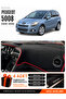 Peugeot 5008 Screenless (2010-2014) Compatible Glove Box Cover, Glove Box Case - Black-Red - Pe016
