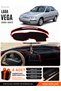 Lada Vega (1995-2007) Compatible Glove Box Protection, Glove Box Cover, Glove Box Case - Black-Red - Ld001