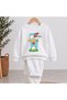Team Sweatshirt with Cartoon Rooster Print for Girls and Boys, Crew Neck