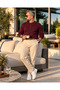 Men's Old Money Henley Collar 3 Button Knit Sweater - 5