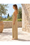 Beige Color Thin Strap Loose Jumpsuit - 4