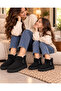 Yns Mini Boots with Furry Inside and Black with a Mother-Daughter Look