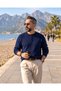 Men's Old Money Henley Collar 3 Button Knit Sweater