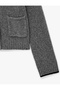 Buttoned Long Sleeve Contrast Polo Collar Knitwear Cardigan with Pockets - 8