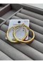 Women's Gold Color Medium Size Hoop Earrings