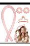 Heatless Hair Curler Set with Scrunchies and Clip, Black