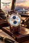 Brand V.2.45.2.414.0 45 mm Chronograph Men's Wristwatch with Brown Leather Strap Sapphire Glass 10 Atm Water Resistant - 2