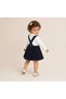 Baby Girl Cotton Heart Patterned Knitwear Cardigan, Velvet Dress and Embroidered Baby Collar Shirt 3-Piece Set - 3