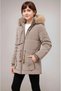 Girl's Mink Color Thick Waist Drawstring Furry Fleece Lined Winter Coat - 5
