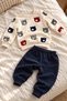 Baby Boy Teddy Bear Patterned 2-Piece Sweatshirt Top and Bottom Set Seasonal 3 6 9 12 Months - 2