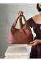 Derkon 100% Genuine Leather Women's Hand and Shoulder Bag in Tan Color
