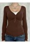 Retro Vintage Ruched Collar Buttoned Long Sleeve Blouse