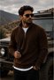 Men's 3-Piece Thessaloniki Knitted Half-Zip Knitwear Sweater Set High Collar Long Sleeve Thick Winter Knitted Sweater - 3