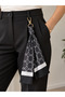 Brown Beige Patterned Scarf Keychain – Bag and Belt Accessory
