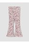 Ecru Floral Patterned Baby Girl Spanish Leggings - 2