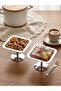 Stainless Steel Silver Color Footed Stylish Snack Bowl Coffee Side Tray Turkish Delight Bowl 13 cm - 2
