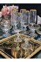 Sterna Real Gold 6-Piece Crystal Turkish Delight Bowl and 6-Piece 180 Cc Coffee and Water Cup Set