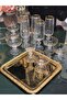 Sterna Real Gold 6-Piece Crystal Turkish Delight Bowl and 6-Piece 180 Cc Coffee and Water Cup Set - 2