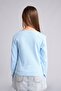 Fitted Buttoned Collar Ribbed Long Sleeve Light Blue T-Shirt Girl Child I1975A826Au - 4