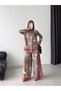 Floral Patterned Linen Hijab Double Set (Shirt & Pants) - 25041 - 3
