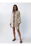 Monk Bohem Style Wooden Pattern Printed Linen Kimono / Short - 5