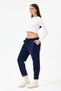 Women's Navy Blue Italian Waist Lace-Up Lycra Velvet Trousers 40 - 46 Size - 3