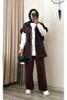 3-Piece Hijab Set with Hooded Vest and Tunic with Pocket Detail