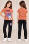 Girl's Short Sleeve Kromi Printed T-Shirt and Leggings 2-Piece Set