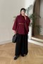 Belted Single Button Detailed Oversize Women's Winter Modest Poncho - 5
