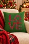 New Year's Collection Premium Fabric Appliqué Detailed Decorative Throw Pillow Cover 1 Piece 43×43 - 2