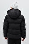 Hooded Stand Collar Zippered Short Inflatable Women's Coat - 4