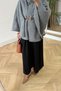 Belted Single Button Detailed Oversize Women's Winter Modest Poncho - 8