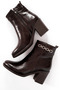 Coreopsis Women's Gold Buckle Detailed Patterned Heeled Boots B4761 - 3