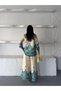 Floral Patterned Linen Hijab Double Set (Shirt & Pants) - 25042 - 6