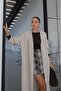 Cream Color Wool Textured Long Cardigan - 2