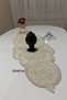 Lily 5 Piece Luxury Runner Living Room Coffee Table Cover Set French Lace Laced Dowry Set - 5