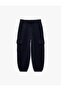 Balon Cut Jogger Sweatpants with Cargo Pockets and Tie Waist - 3