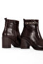 Coreopsis Women's Gold Buckle Detailed Patterned Heeled Boots B4761 - 4