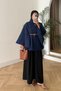 Belted Single Button Detailed Oversize Women's Winter Modest Poncho - 4