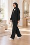 Women's Zippered Wide Leg Two-Piece Tracksuit Set - 2