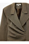 Drapeli A-Line Long Sleeve Double Breasted Collar Jacket Dress - 7