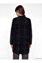 Alita City Lcw Everyday Black Plush Plaid Midi Women's Cardigan with a Difference - 5