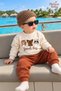 Baby Set Good Boy Cat Dog Panda Figured Sweatshirt Bottom Top Set Seasonal Unisex Boy Girl - 2
