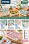 1100 ml 2-Compartment Lunch Box with Fork and Spoon, Transparent Compartmented Lid, Lockable Food Container - 3